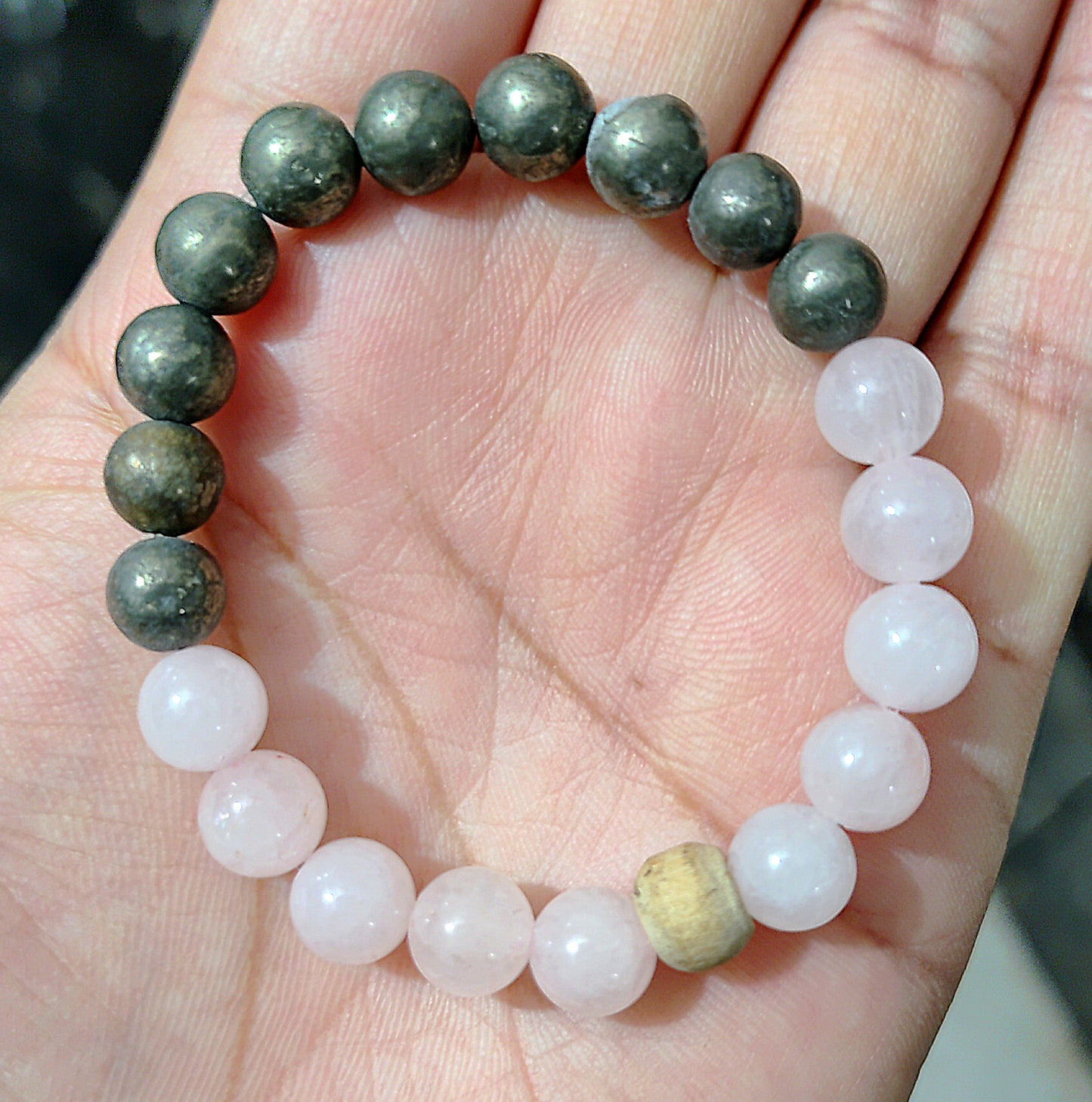 Pyrite + Rose Quartz Bracelet